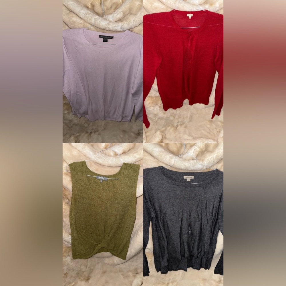 Multiples Red, Gray, Olive, and Lavender Tops